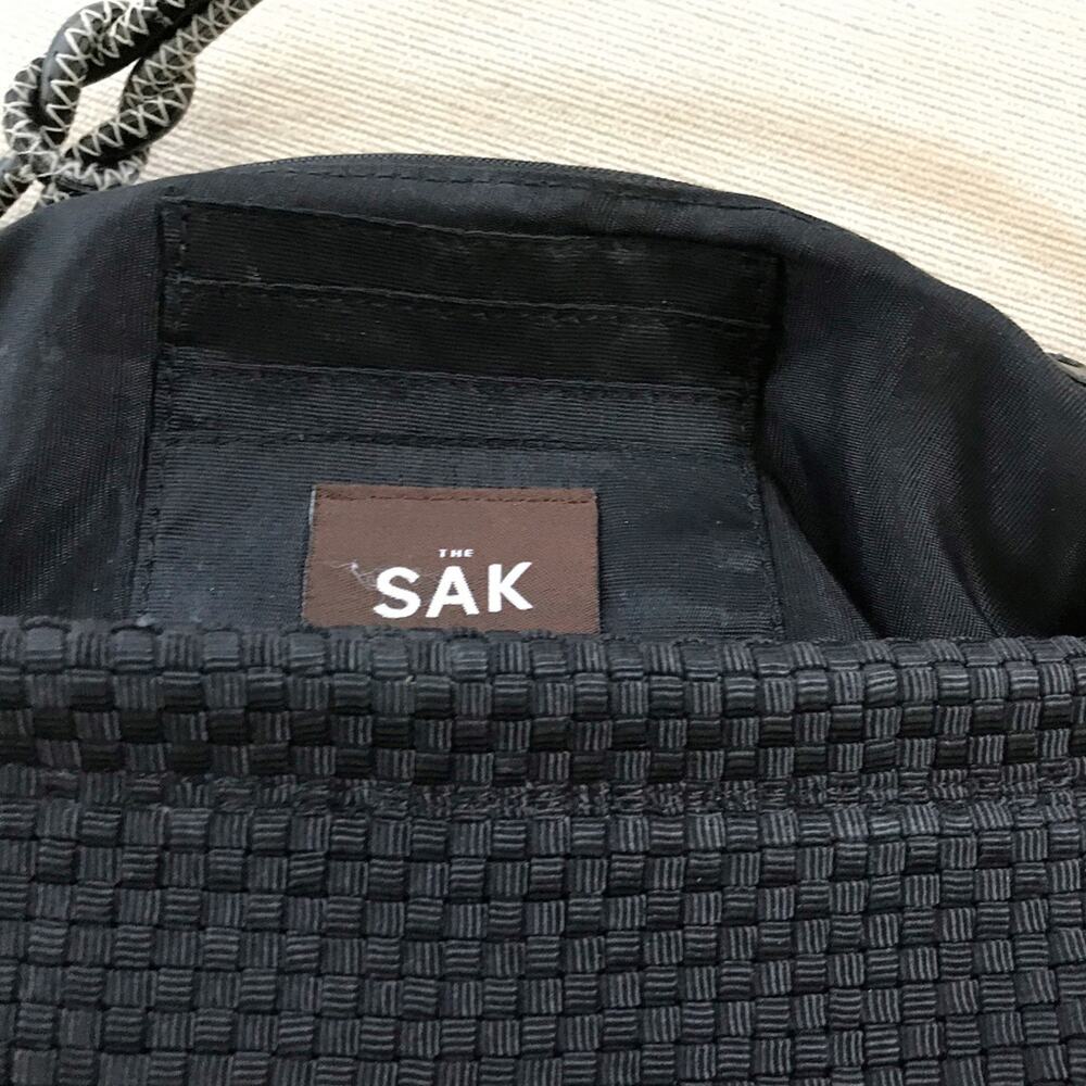 The Sak Black Shoulder Bag Woven Fabric Shoulder Purse - Picture 6 of 7